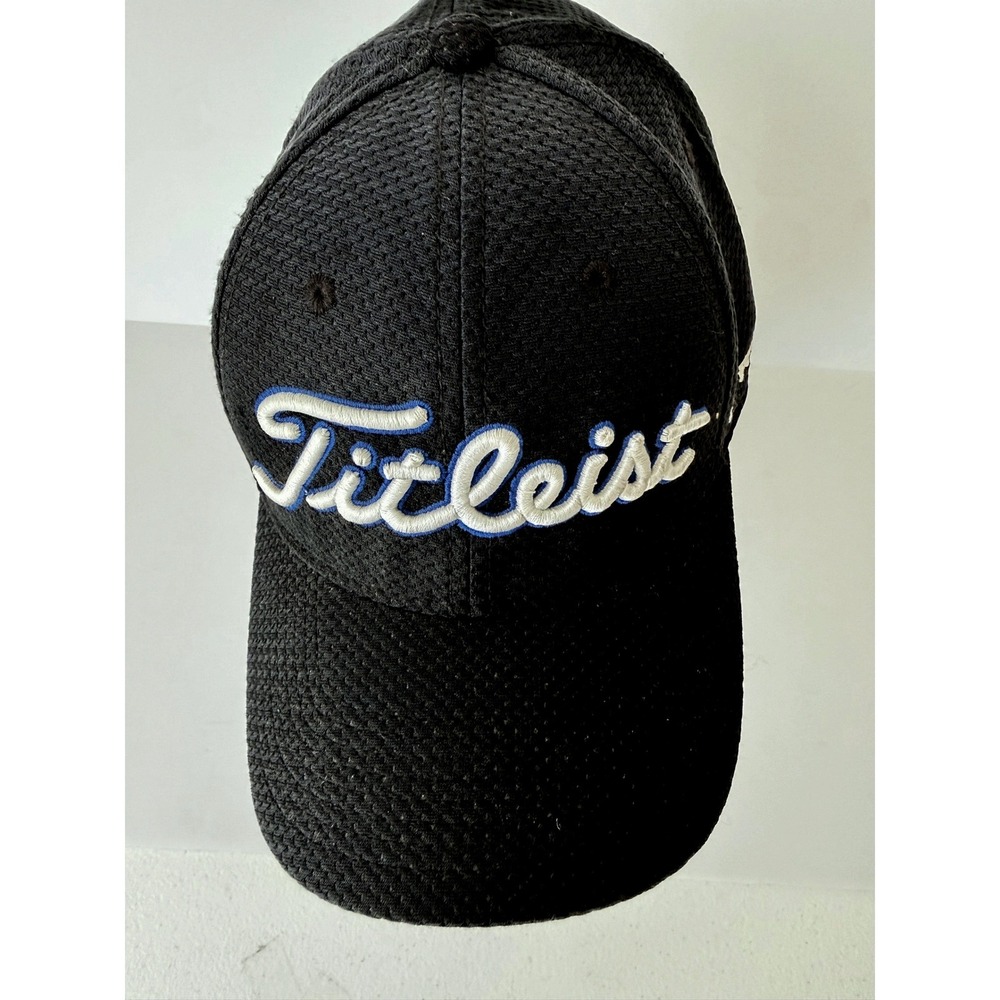 Titleist Mens A-Flex Mesh Back Hat L/XL Black Golf Cap Pro V1 FJ Embroidered